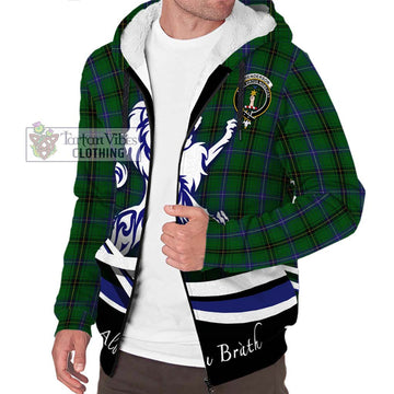 Henderson Tartan Sherpa Hoodie with Alba Gu Brath Regal Lion Emblem