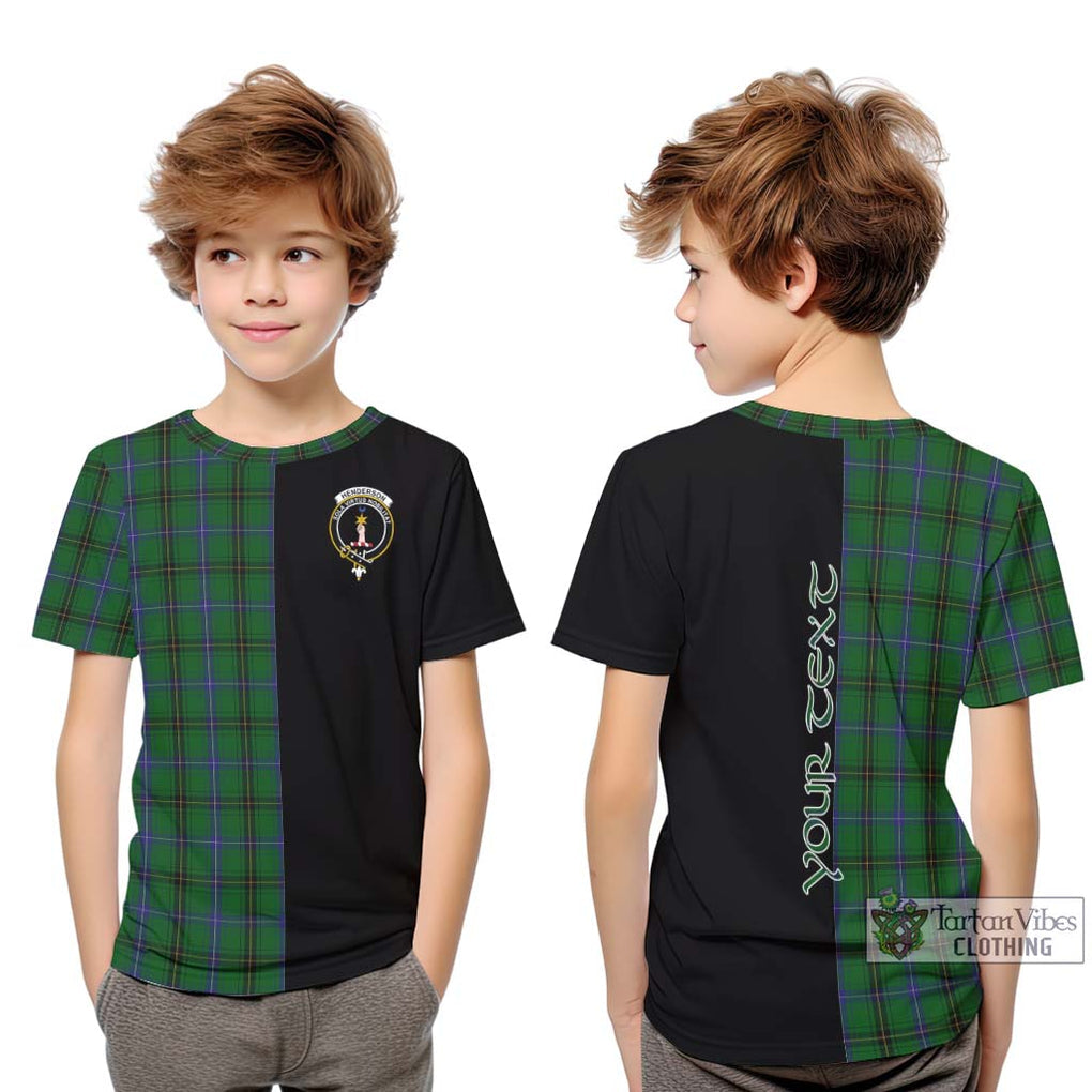 Henderson Tartan Kid T-Shirt with Family Crest and Half Of Me Style Youth XL Size14 - Tartanvibesclothing Shop