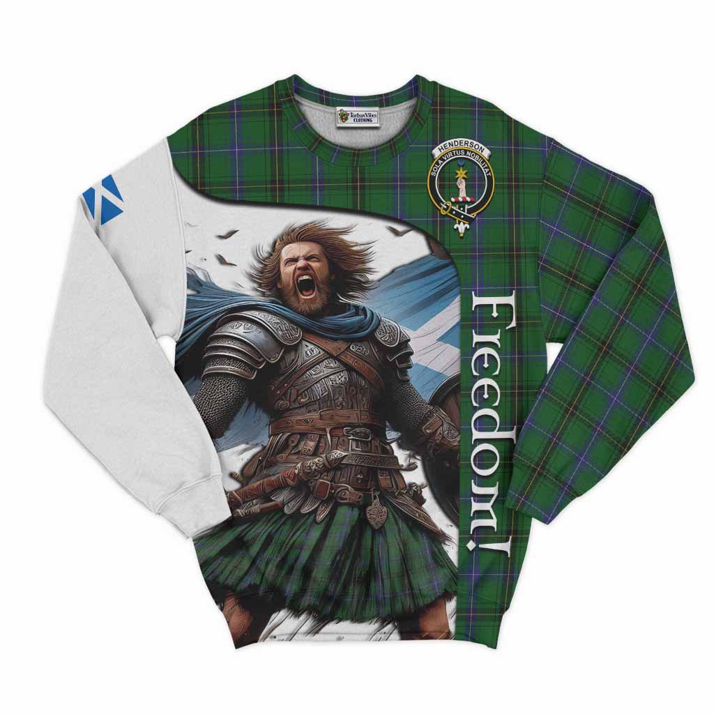 Tartan Vibes Clothing Henderson Crest Tartan Sweatshirt Inspired by the Freedom of Scottish Warrior