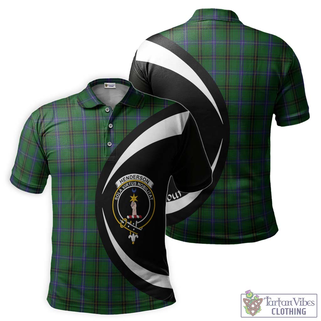 Henderson Tartan Men's Polo Shirt with Family Crest Circle Style Kid - Tartan Vibes Clothing