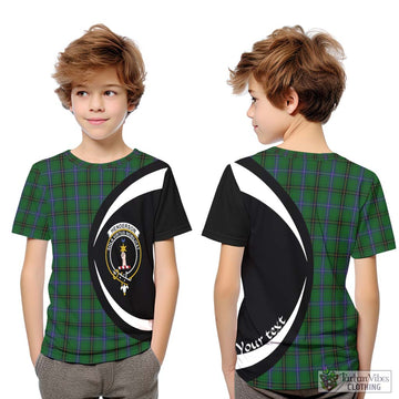 Henderson Tartan Kid T-Shirt with Family Crest Circle Style