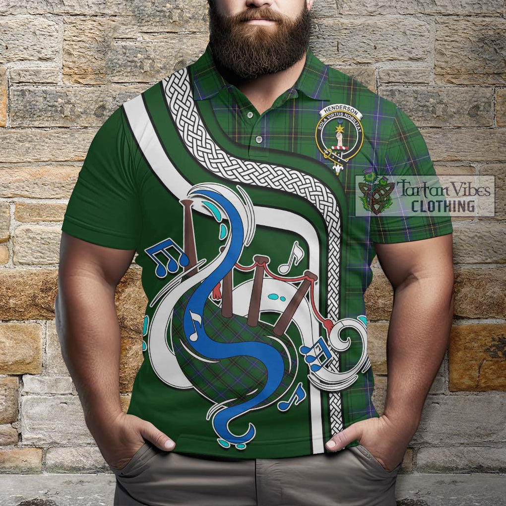 Tartan Vibes Clothing Henderson Tartan Polo Shirt with Epic Bagpipe Style