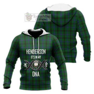 Henderson Tartan Knitted Hoodie with Family Crest DNA In Me Style