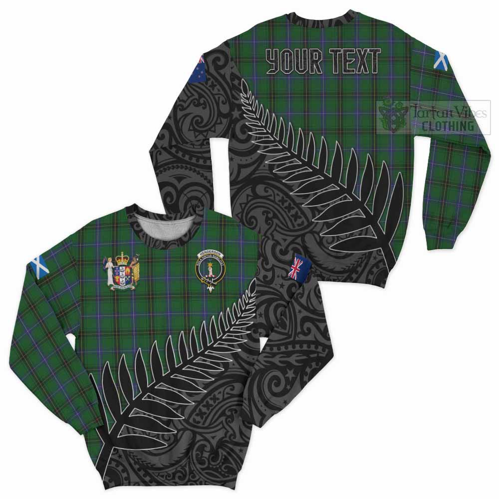 Tartan Vibes Clothing Henderson Crest Tartan Sweatshirt with New Zealand Silver Fern Half Style