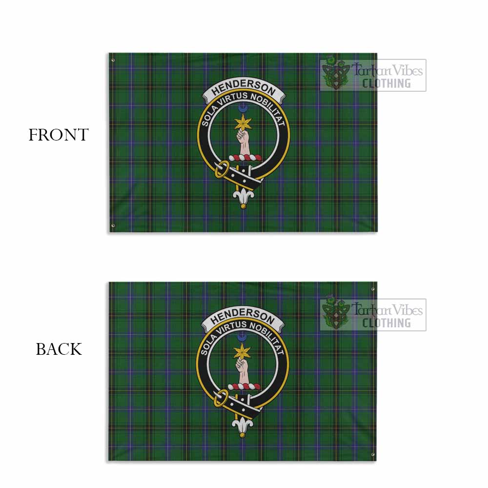 Tartan Vibes Clothing Henderson Tartan House Flag with Family Crest