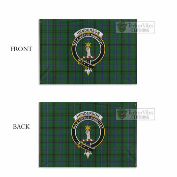 Henderson Tartan House Flag with Family Crest