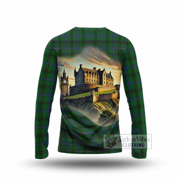 Henderson Tartan Family Crest Long Sleeve T-Shirt with Scottish Ancient Castle Style - Tartan Vibes Clothing