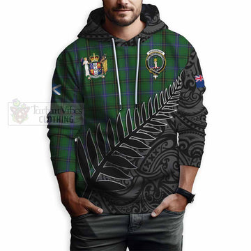 Henderson Crest Tartan Hoodie with New Zealand Silver Fern Half Style