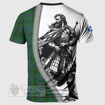 Henderson Tartan Clan Crest T-Shirt with Highlander Warrior Celtic Style