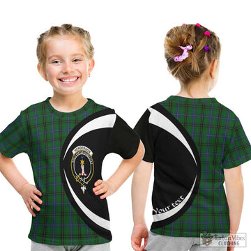 Henderson Tartan Kid T-Shirt with Family Crest Circle Style