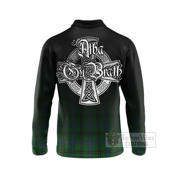 Henderson Tartan Long Sleeve Polo Shirt Featuring Alba Gu Brath Family Crest Celtic Inspired