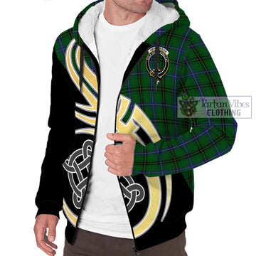 Henderson Tartan Sherpa Hoodie with Family Crest and Celtic Symbol Style