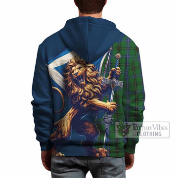 Henderson Tartan Family Crest Hoodie with Scottish Majestic Lion