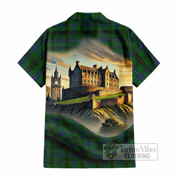 Henderson Tartan Family Crest Hawaiian Shirt with Scottish Ancient Castle Style - Tartan Vibes Clothing
