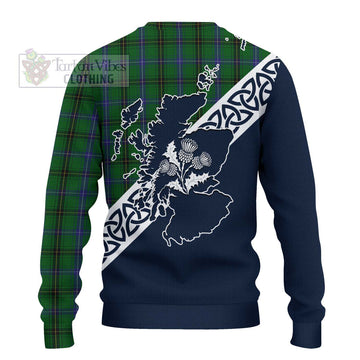 Henderson Tartan Ugly Sweater Featuring Thistle and Scotland Map