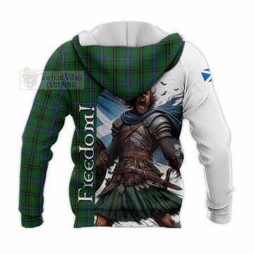 Henderson Crest Tartan Knitted Hoodie Inspired by the Freedom of Scottish Warrior