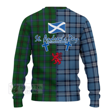 Henderson Tartan Knitted Sweater Happy St. Andrew's Day Half Tartan Style