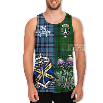 Henderson Tartan Men's Tank Top Happy St. Andrew's Day Half Tartan Style