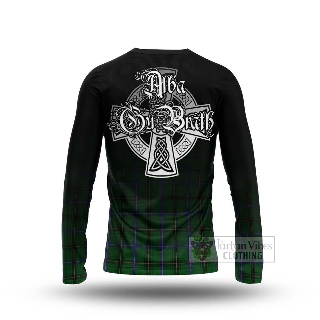 Tartan Vibes Clothing Henderson Tartan Long Sleeve T-Shirt Featuring Alba Gu Brath Family Crest Celtic Inspired