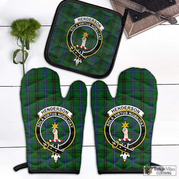 Henderson Tartan Combo Oven Mitt & Pot-Holder with Family Crest