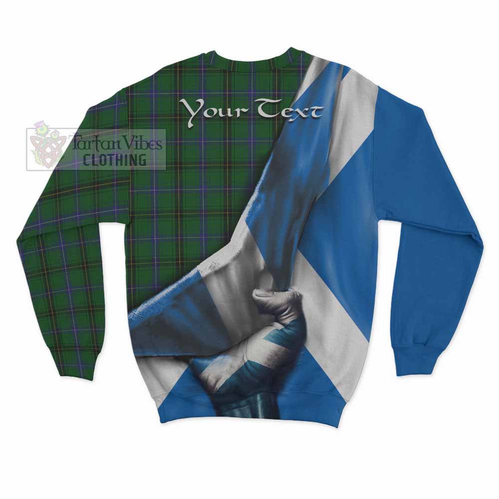 Tartan Vibes Clothing Henderson Tartan Sweatshirt with Family Crest Scotland Patriotic Style