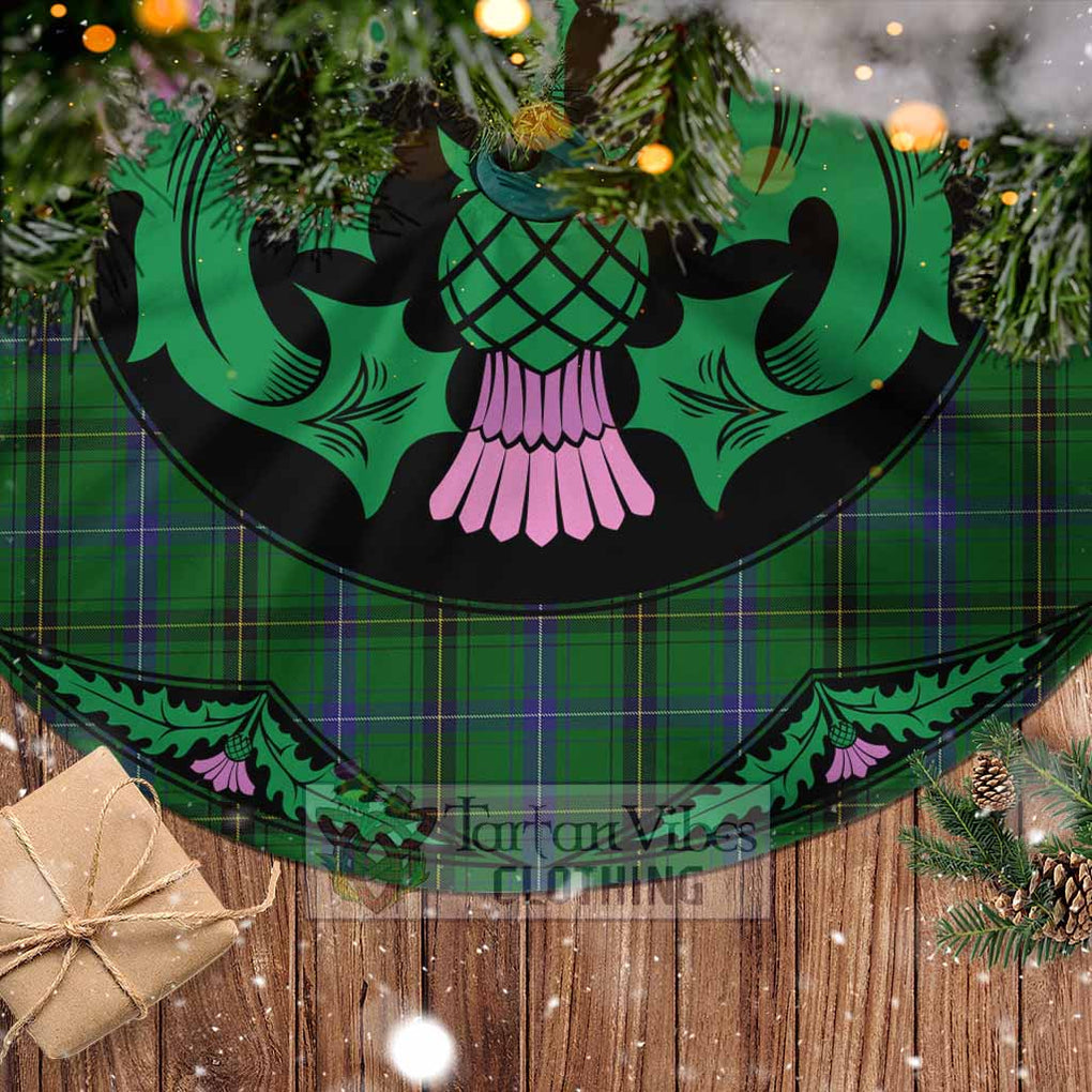 Tartan Vibes Clothing Henderson Tartan Christmas Tree Skirt Scottish Thistle Style