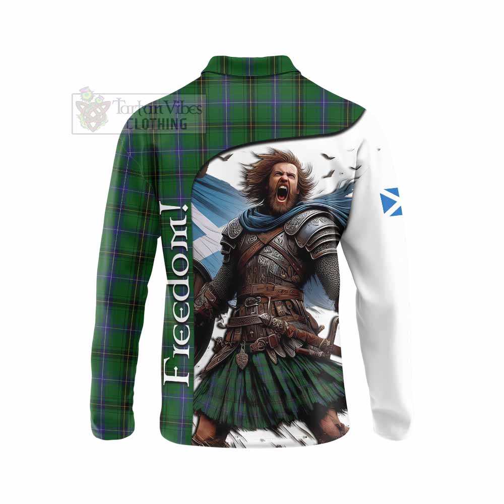 Tartan Vibes Clothing Henderson Crest Tartan Long Sleeve Polo Shirt Inspired by the Freedom of Scottish Warrior