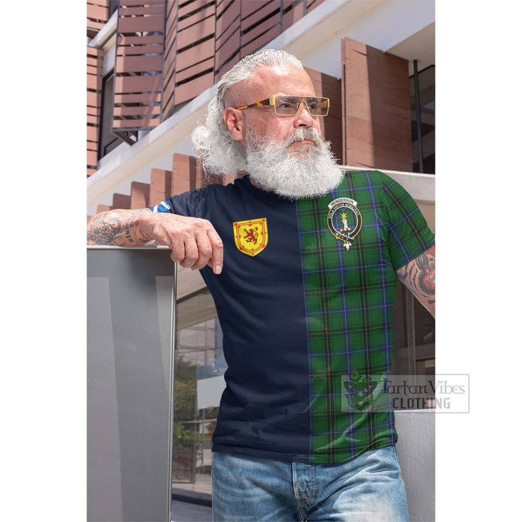 Tartan Vibes Clothing Henderson Tartan Cotton T-shirt with Scottish Lion Royal Arm Half Style