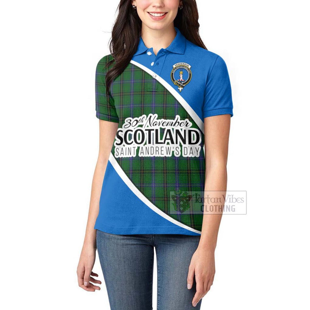 Tartan Vibes Clothing Henderson Family Crest Tartan Women's Polo Shirt Celebrate Saint Andrew's Day in Style