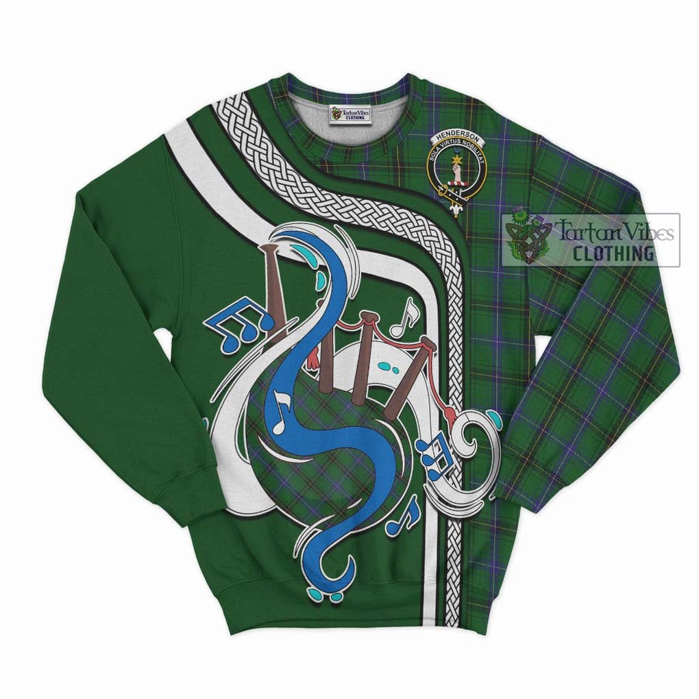 Tartan Vibes Clothing Henderson Tartan Sweatshirt with Epic Bagpipe Style