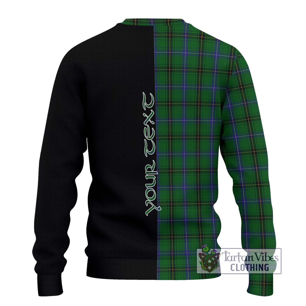 Henderson Tartan Knitted Sweater with Family Crest and Half Of Me Style - Tartanvibesclothing Shop