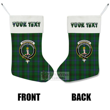 Henderson Tartan Family Crest Christmas Stocking with Personalized Text