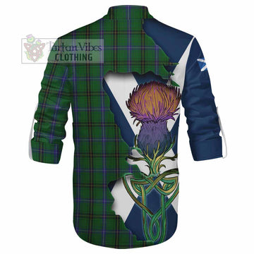Henderson Tartan Family Crest Ghillie Kilt Shirt Scottish Thistle Celtic Inspired - Tartan Vibes Clothing