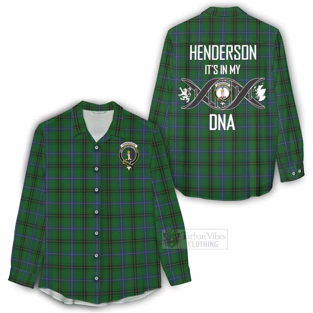 Tartan Vibes Clothing Henderson Tartan Women's Casual Shirt with Family Crest DNA In Me Style