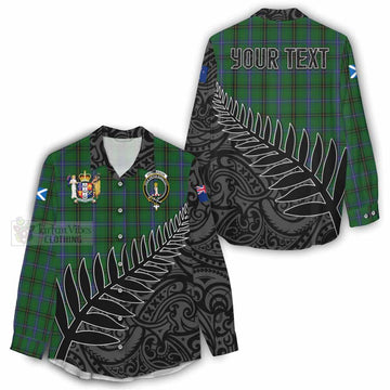 Henderson Crest Tartan Women's Casual Shirt with New Zealand Silver Fern Half Style