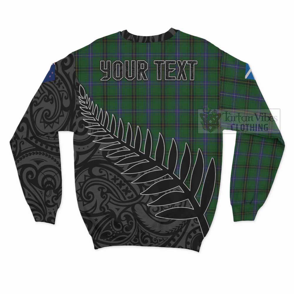 Tartan Vibes Clothing Henderson Crest Tartan Sweatshirt with New Zealand Silver Fern Half Style