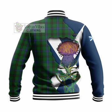 Henderson Tartan Family Crest Baseball Jacket Scottish Thistle Celtic Inspired - Tartan Vibes Clothing