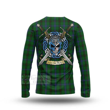 Henderson Tartan Long Sleeve T-Shirt with Family Crest Celtic Skull Style