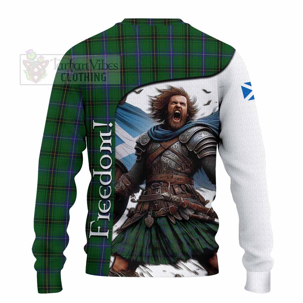 Tartan Vibes Clothing Henderson Crest Tartan Knitted Sweater Inspired by the Freedom of Scottish Warrior