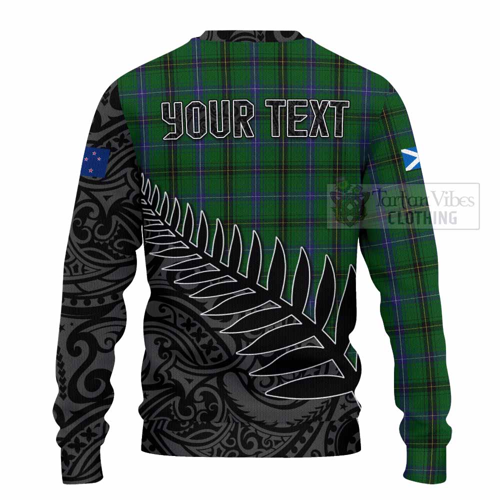 Henderson Crest Tartan Knitted Sweater with New Zealand Silver Fern Half Style - Tartan Vibes Clothing