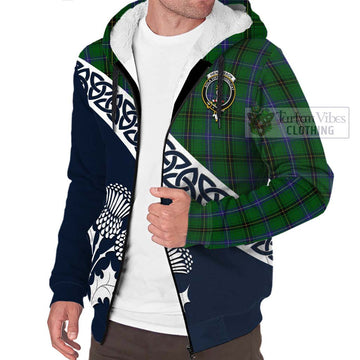 Henderson Tartan Sherpa Hoodie Featuring Thistle and Scotland Map