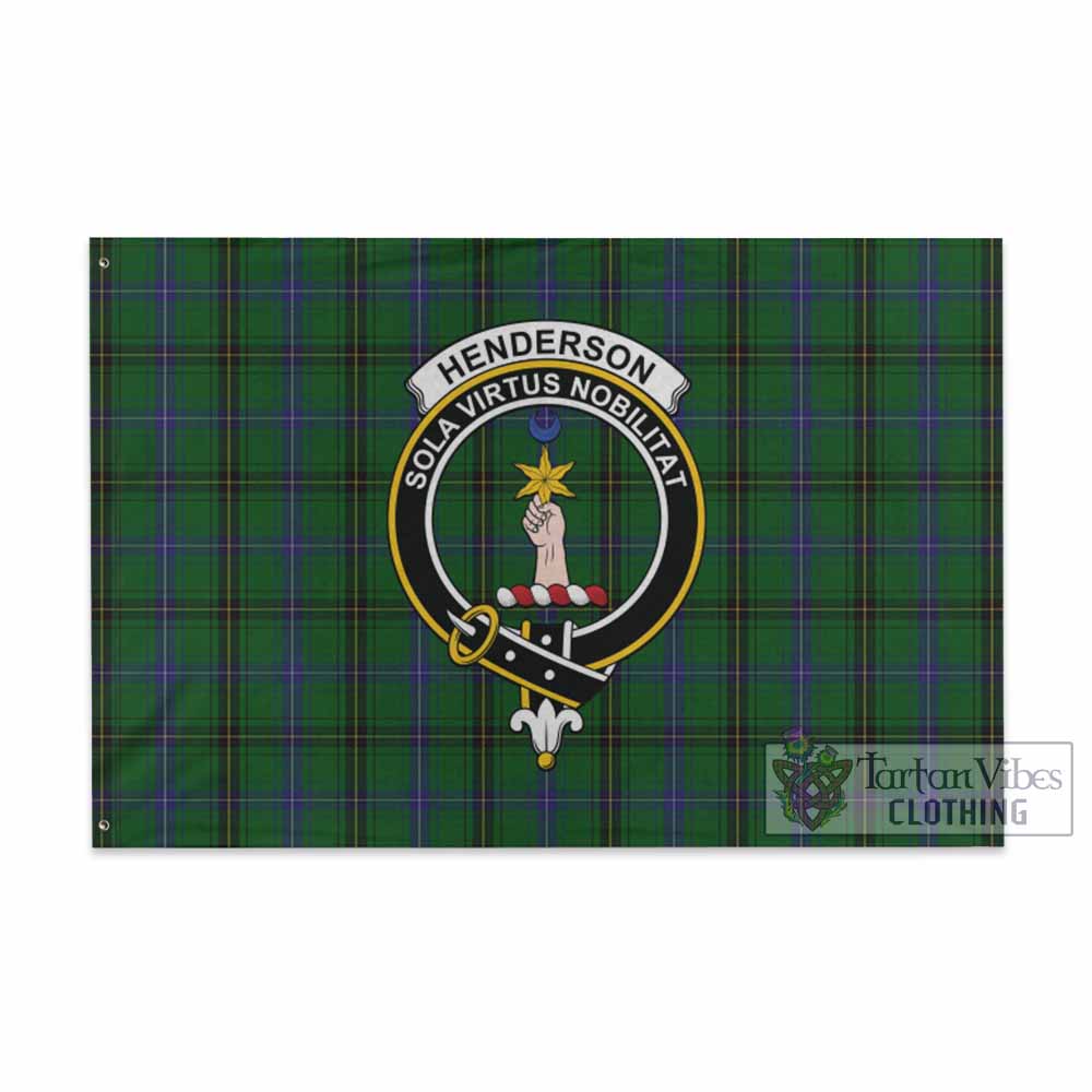 Tartan Vibes Clothing Henderson Tartan House Flag with Family Crest