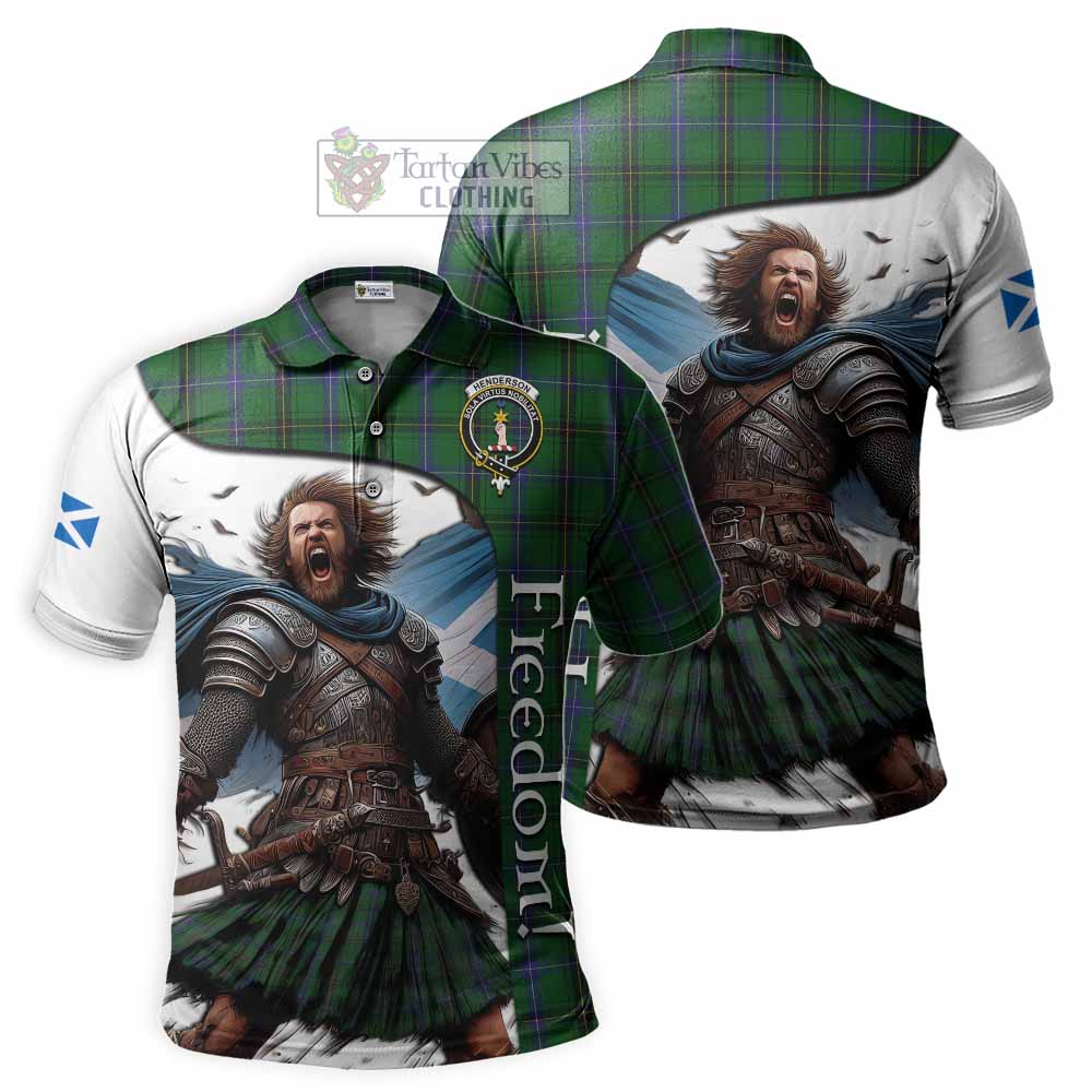 Tartan Vibes Clothing Henderson Crest Tartan Polo Shirt Inspired by the Freedom of Scottish Warrior