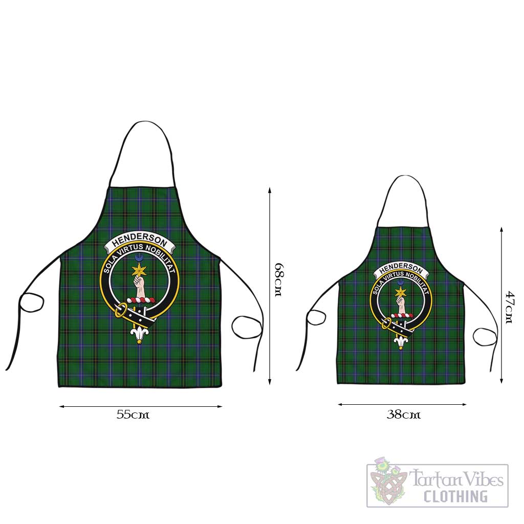 Henderson Tartan Apron with Family Crest Black L 55x68 cm - Tartan Vibes Clothing