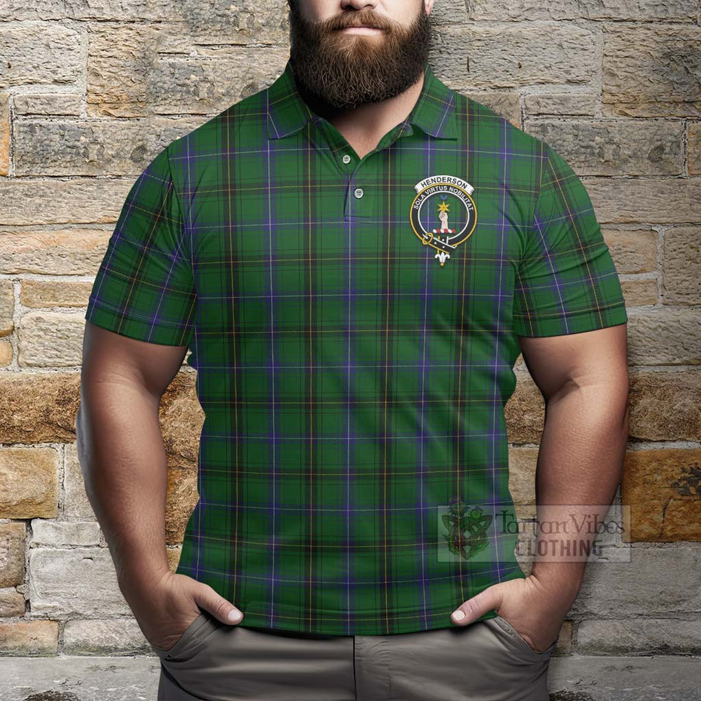 Tartan Vibes Clothing Henderson Tartan Polo Shirt with Family Crest Celtic Skull Style