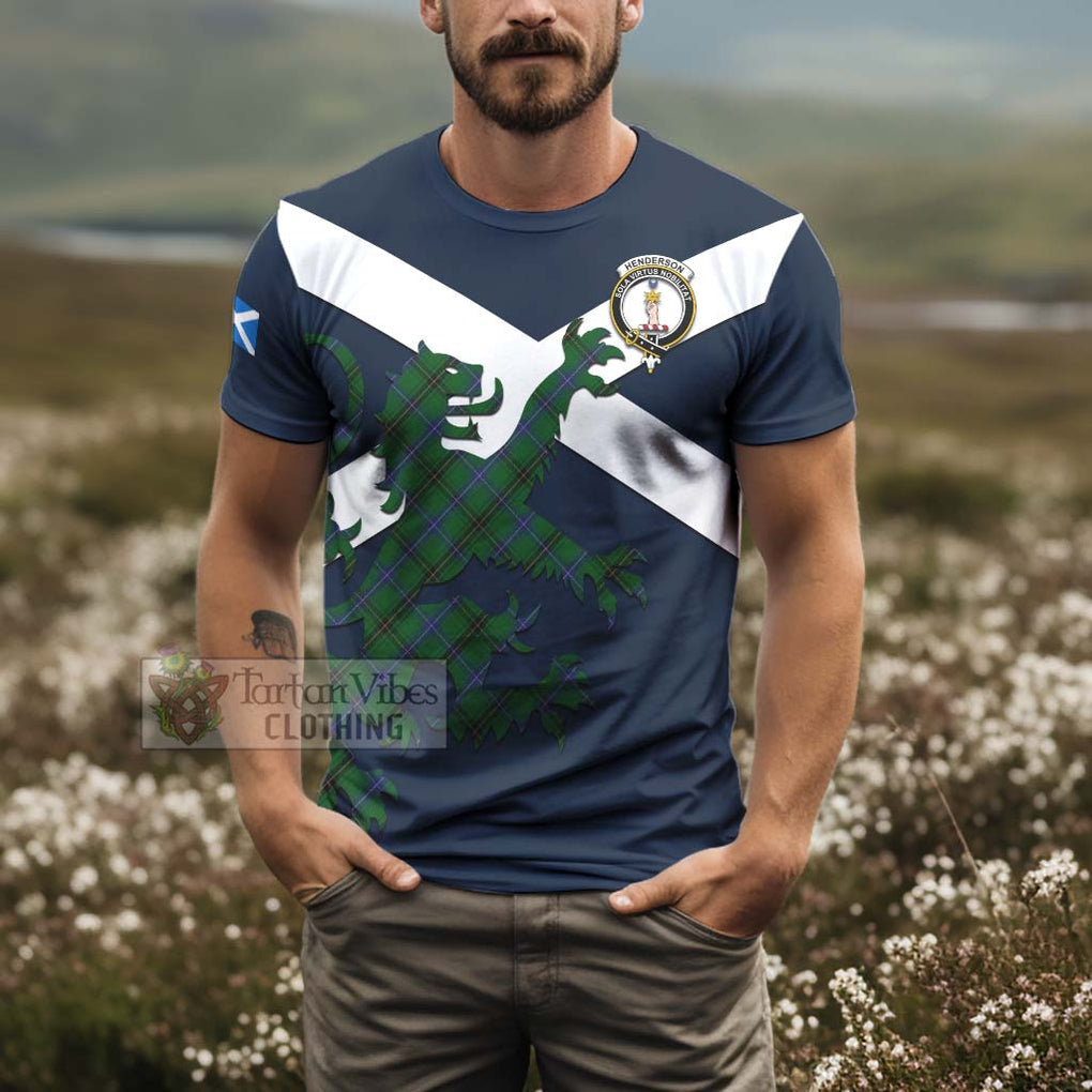 Tartan Vibes Clothing Henderson Tartan Lion Rampant T-Shirt – Proudly Display Your Heritage with Alba Gu Brath and Clan Name