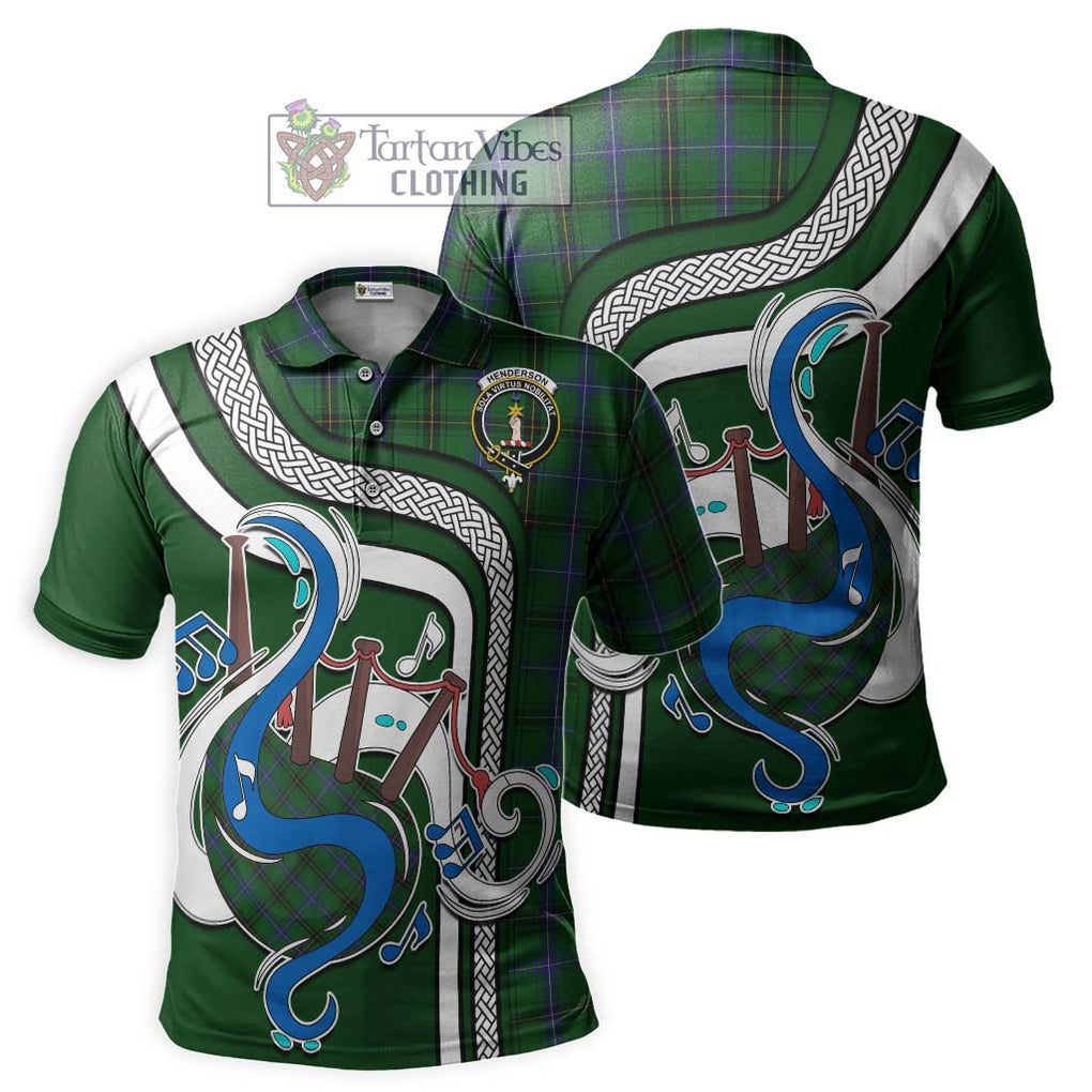 Tartan Vibes Clothing Henderson Tartan Polo Shirt with Epic Bagpipe Style