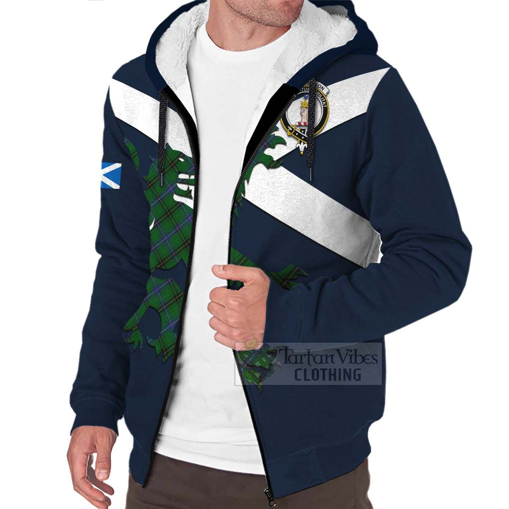 Tartan Vibes Clothing Henderson Tartan Lion Rampant Sherpa Hoodie – Proudly Display Your Heritage with Alba Gu Brath and Clan Name