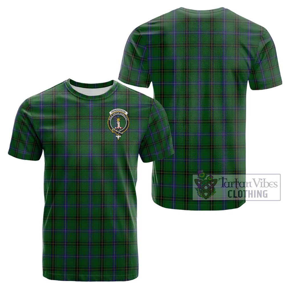 Henderson Tartan Cotton T-Shirt with Family Crest Kid's Shirt - Tartanvibesclothing Shop