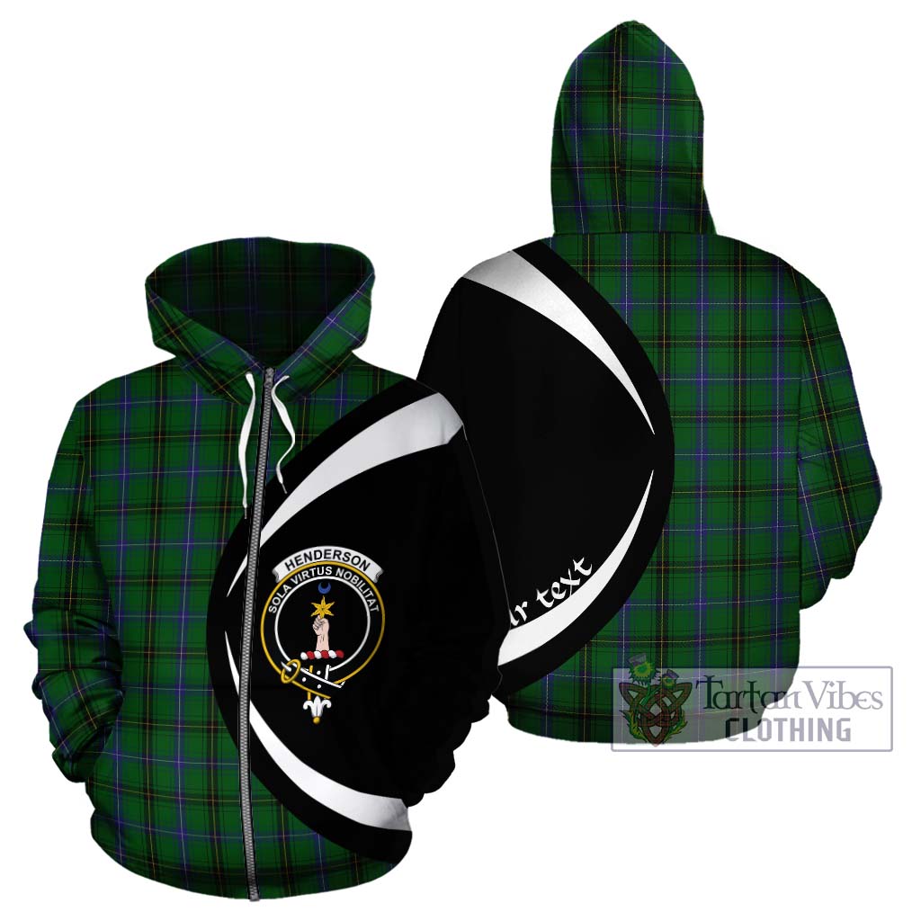 Tartan Vibes Clothing Henderson Tartan Hoodie with Family Crest Circle Style